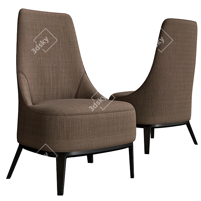 Febo Armchairs: Italian Elegance by Citterio 3D model image 1