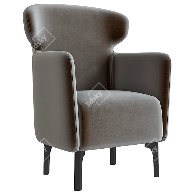 ALBERETA Upholstered Armchair: Contemporary Elegance 3D model image 1