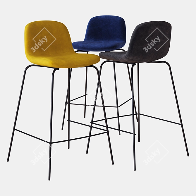 Sleek Tibby Stool: La Redoute 3D model image 2