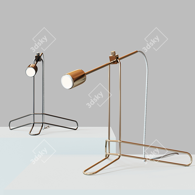 Sleek Balfour Table Lamp: Elegant Brass Design 3D model image 1