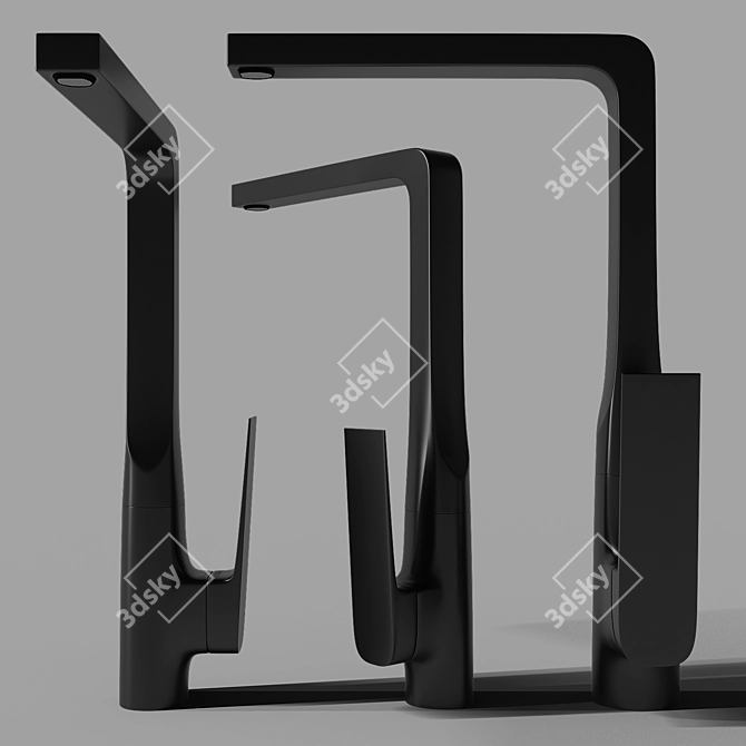 Elegant Matte Black Kubica Sink Mixer 3D model image 1