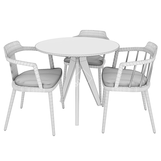 Luxury Outdoor Dining Set 3D model image 3