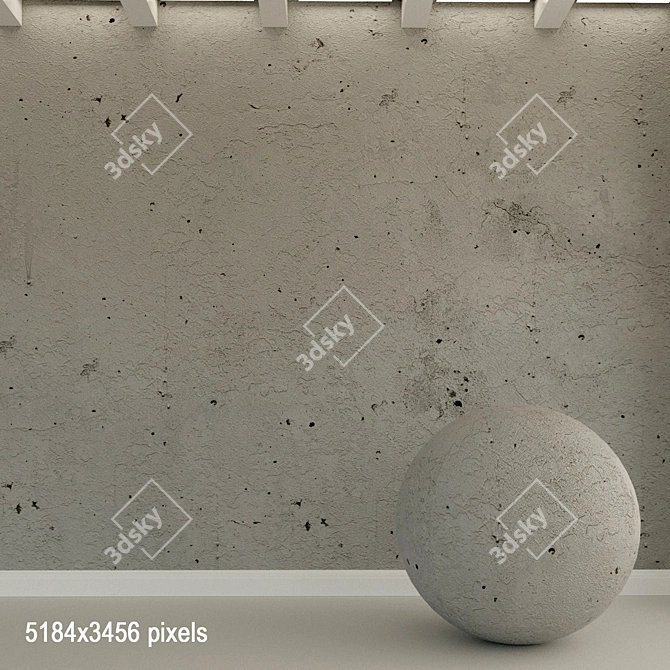 Vintage Concrete Wall Texture 3D model image 1