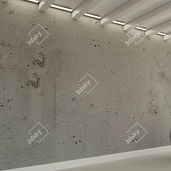 Vintage Concrete Wall Texture 3D model image 2