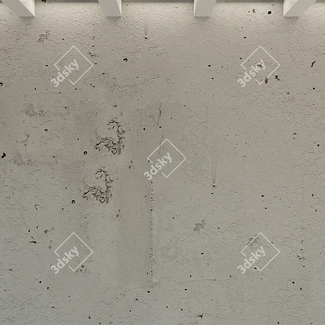 Vintage Concrete Wall Texture 3D model image 3