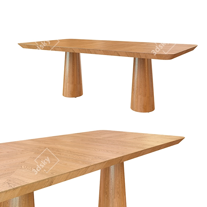 Scandinavian Elegance: Ogetti Ingrid Dining Table 3D model image 1