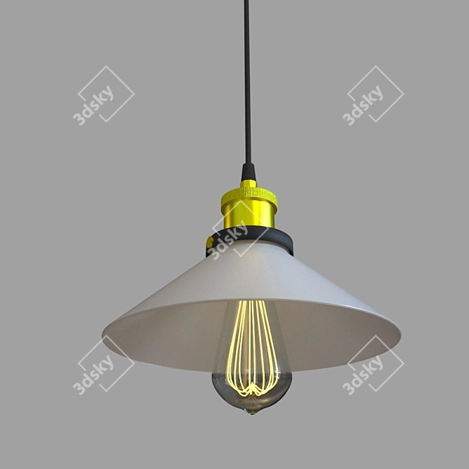 Vintage Edison Pendant Lamp 3D model image 2