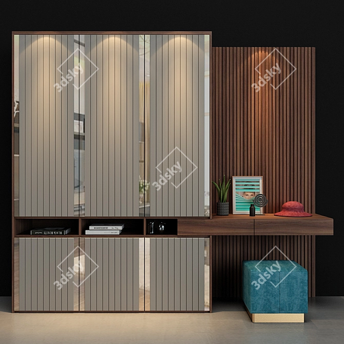 Modern Compact Cabinet Furniture 3D model image 1