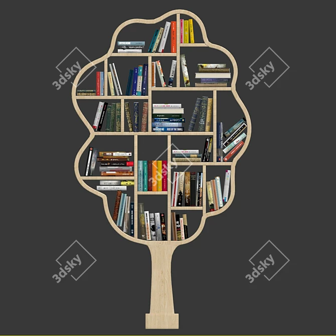 Nature-inspired Bookshelf: TreeShelf 3D model image 3