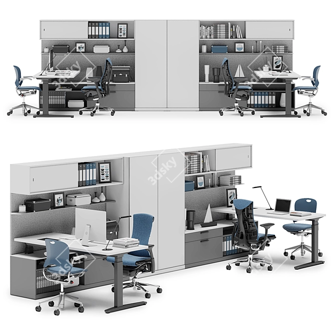 Modernize Your Workspace with Herman Miller Canvas 3D model image 1