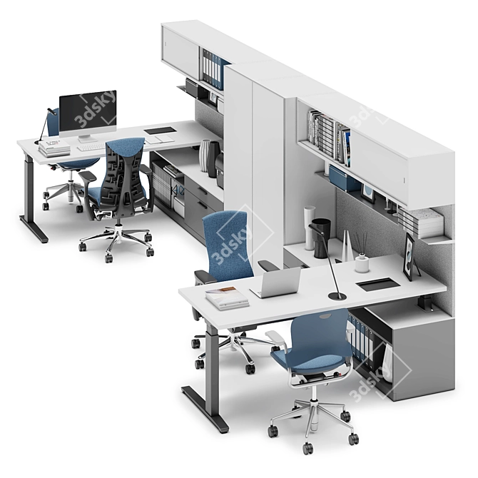 Modernize Your Workspace with Herman Miller Canvas 3D model image 2