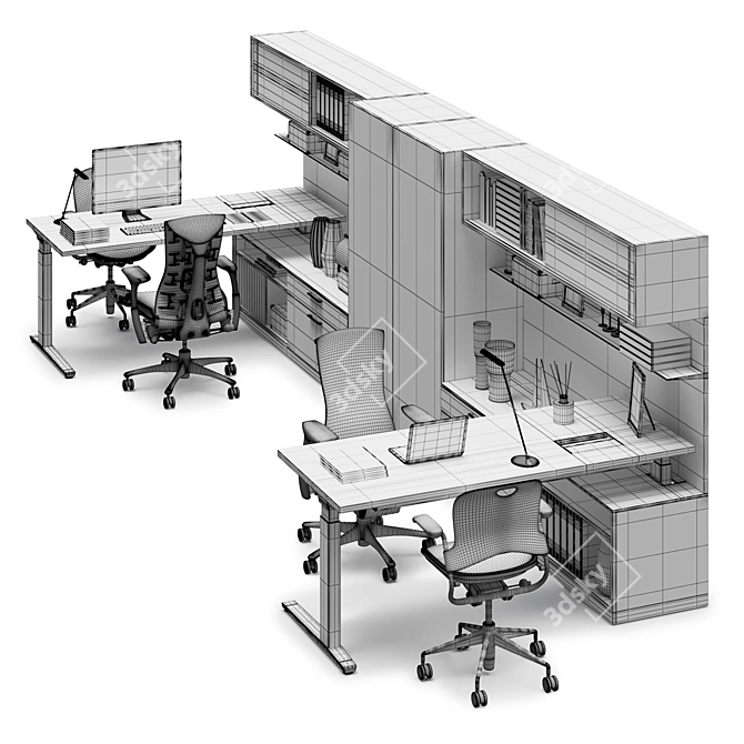 Modernize Your Workspace with Herman Miller Canvas 3D model image 3