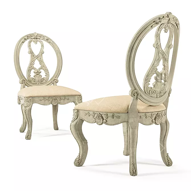 Elegant Jessica McClintock Home Chair 3D model image 2
