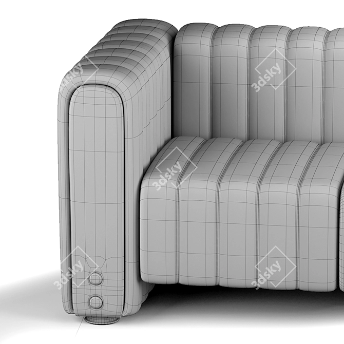 Inglewood Arch Leather Sofa - Timeless Elegance 3D model image 3