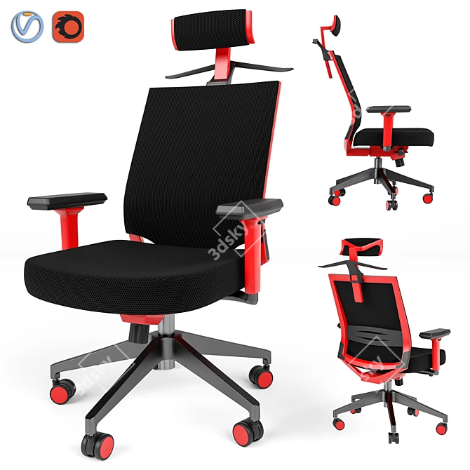 Alpha Ergonomic Office Chair 3D model image 1