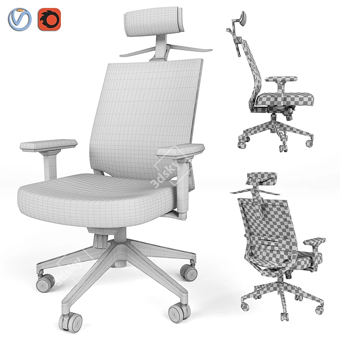 Alpha Ergonomic Office Chair 3D model image 2