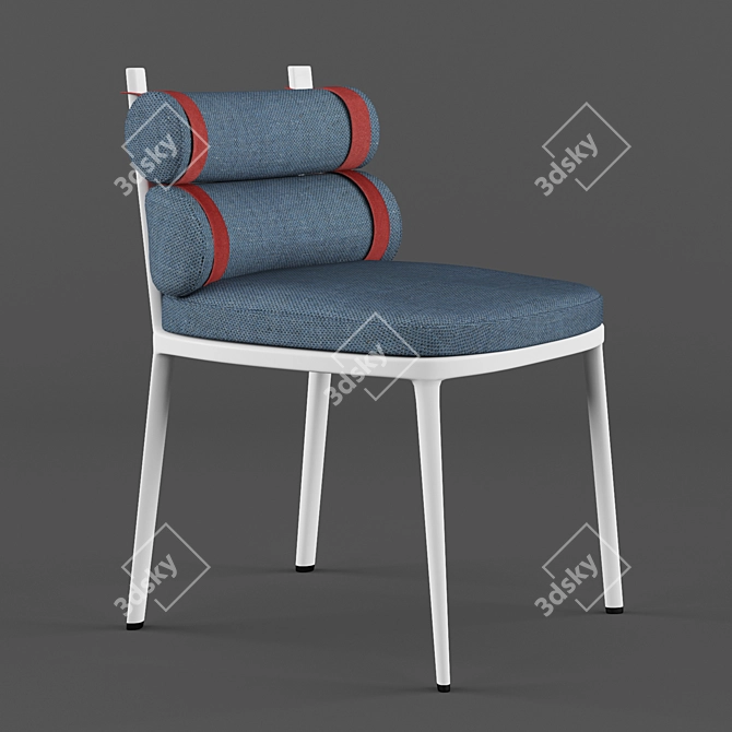 Colorful Aluminum Roll Dining Chair 3D model image 1