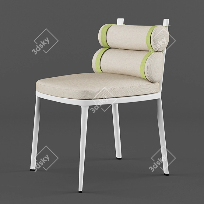 Colorful Aluminum Roll Dining Chair 3D model image 2