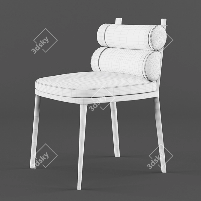 Colorful Aluminum Roll Dining Chair 3D model image 3
