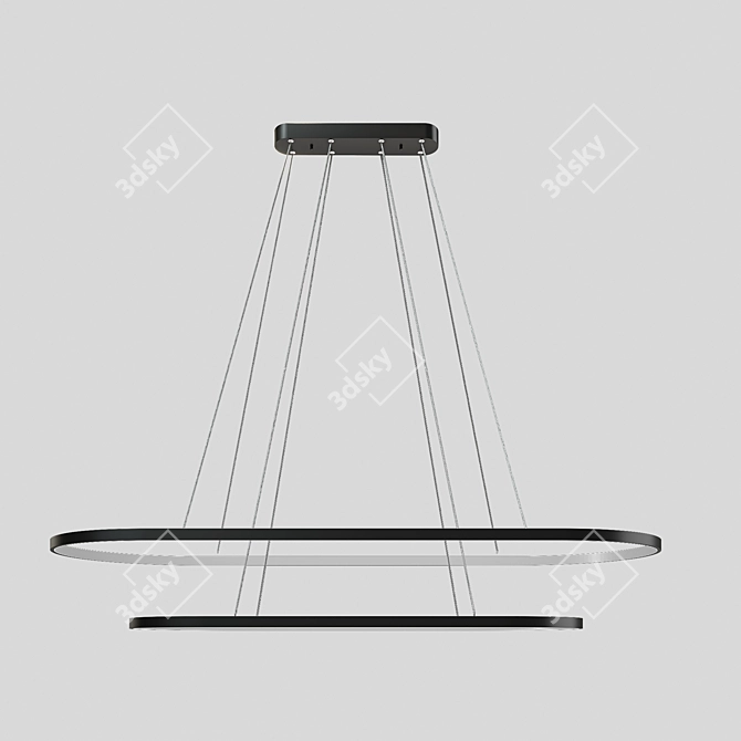 Elegant Ellipse Ceiling Light 3D model image 1