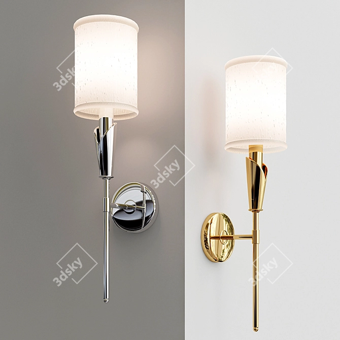 TATE 1311-AGB Wall Sconce: Classic Brass Elegance 3D model image 1