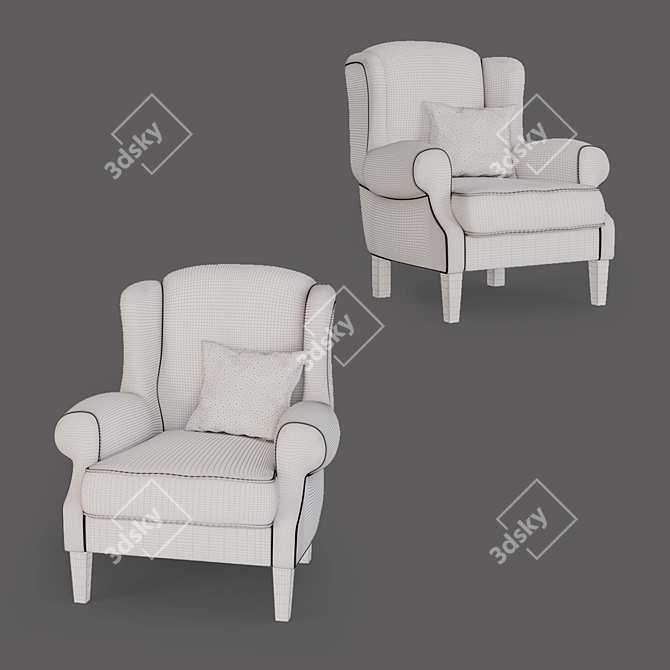 Elegant Comfort: Classic Armchair 3D model image 3