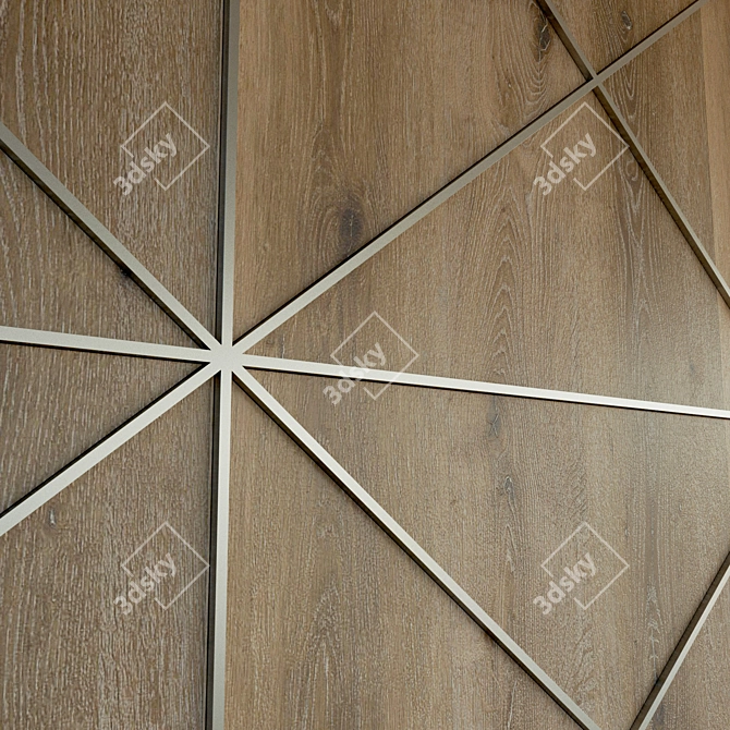 Decorative Wooden Wall Panel 3D model image 2