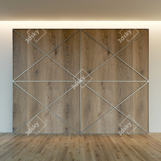 Decorative Wooden Wall Panel 3D model image 3