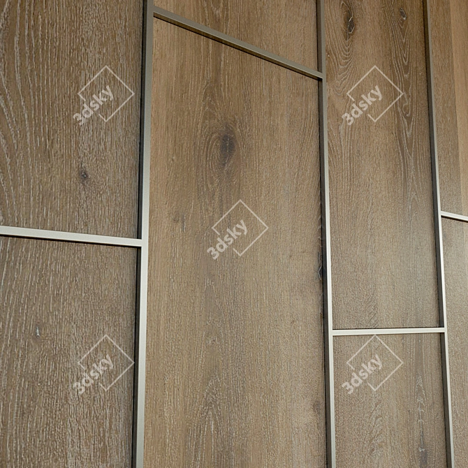 Wooden Decorative Wall Panel 3D model image 2