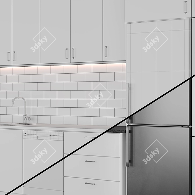 Modern Kitchen Appliance Set 3D model image 3