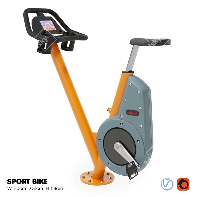 Kompan Sport Bike: Functional Training for Kids 3D model image 1