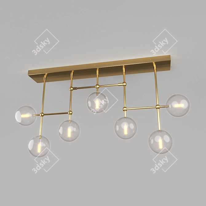 Vintage Loft Gold Pendant 3D model image 1