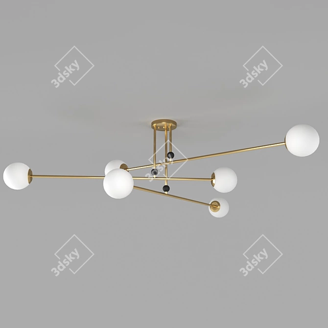 Jesi 40.1495 Gold Metal Pendant Light 3D model image 1