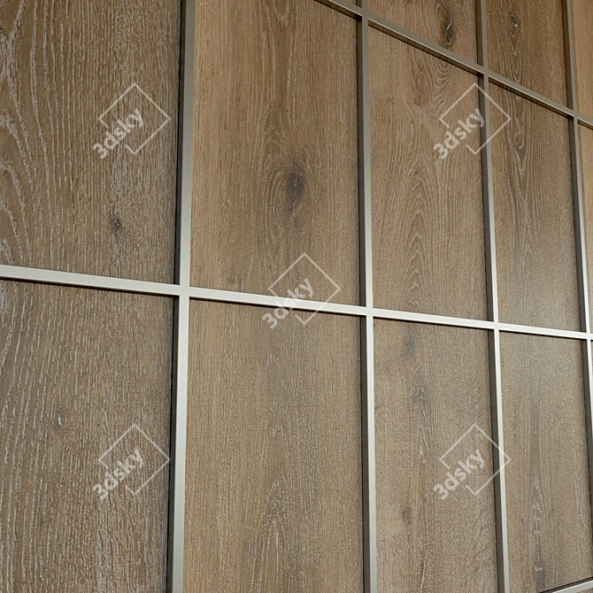 Wooden Decorative Wall Panel 3D model image 2