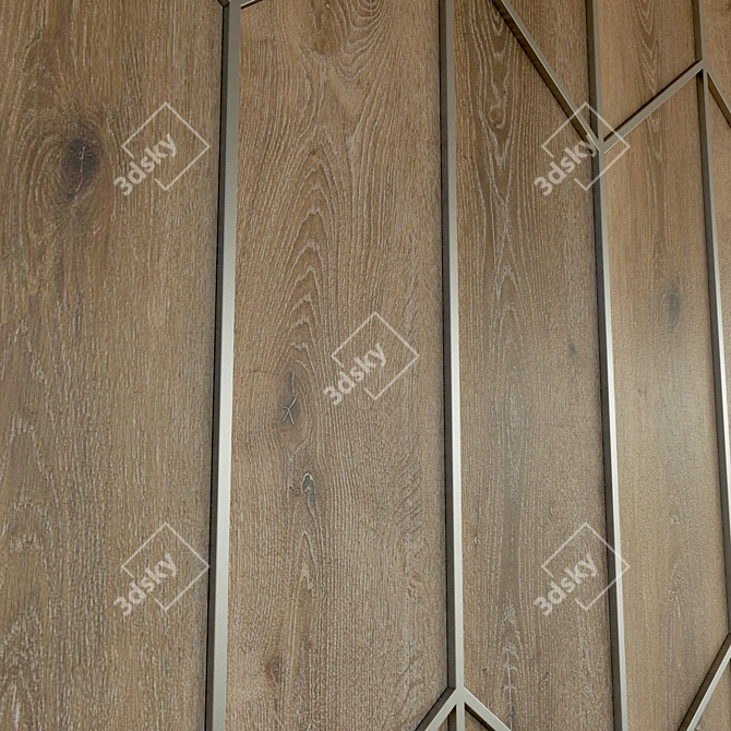 Wooden Decorative 3D Wall Panel 3D model image 2