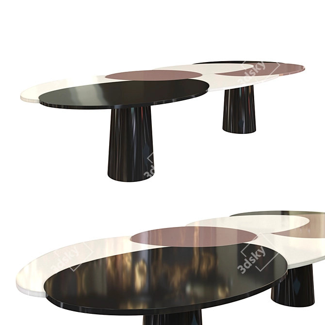 Elegant Emmanuel Dining Table 3D model image 1