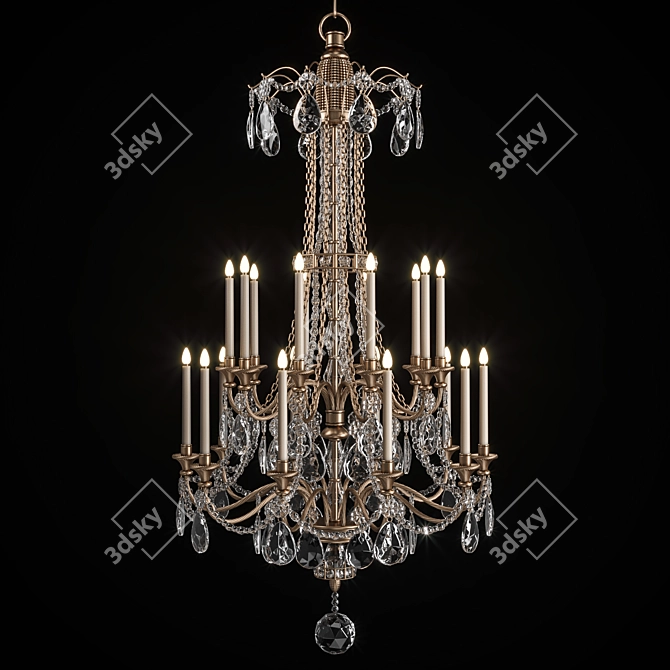 Versailles Queen's Bedroom Chandelier 3D model image 1