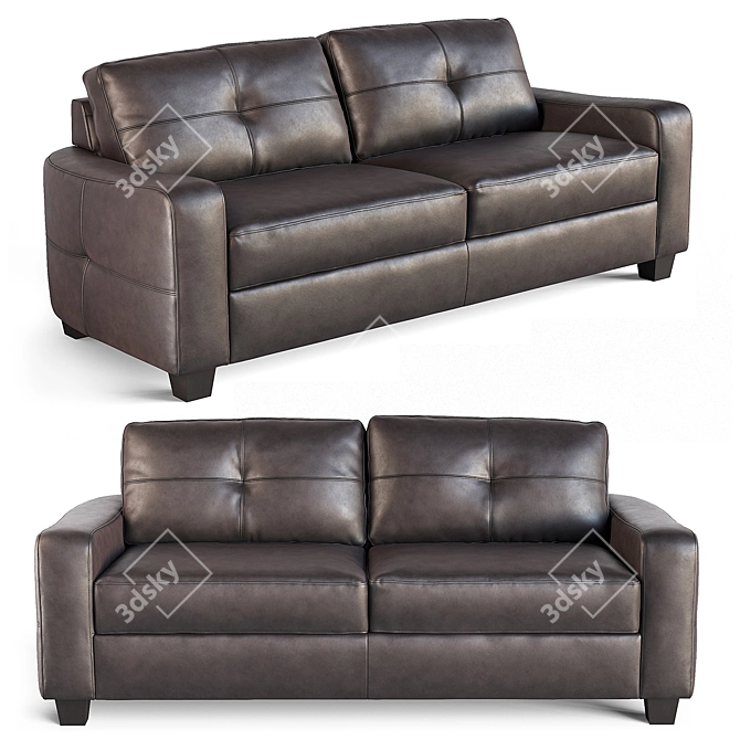 Elegant Jasmine Leather Loveseat 3D model image 1