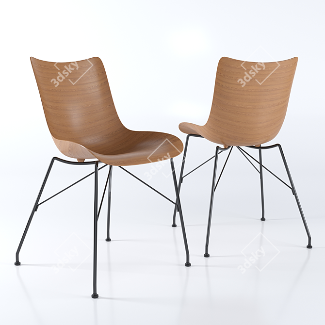 Modern Wood Chair by Philippe Starck 3D model image 1