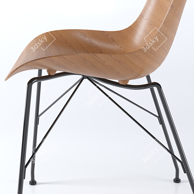 Modern Wood Chair by Philippe Starck 3D model image 2