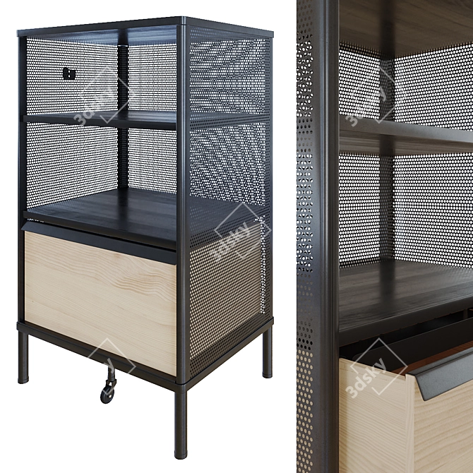 IKEA BEKANT Mesh Storage Unit 3D model image 2