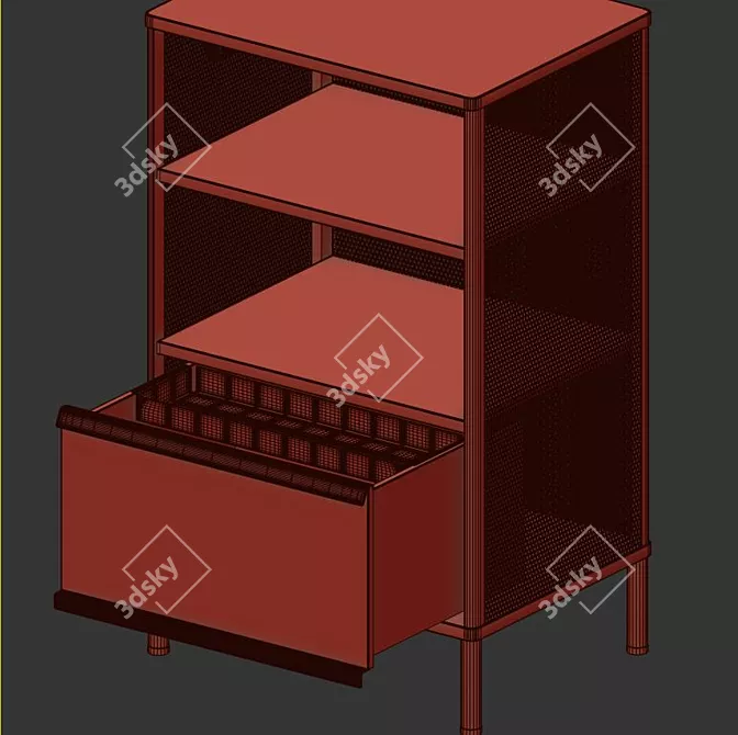 IKEA BEKANT Mesh Storage Unit 3D model image 3