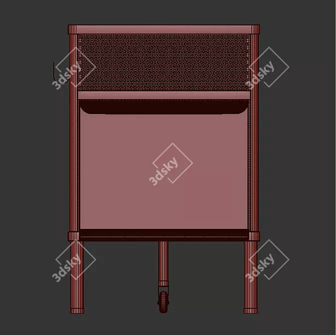 Sleek Mesh Black Storage Unit 3D model image 3