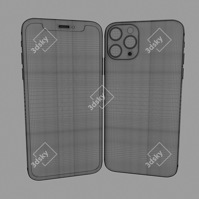 Sleek 2019 iPhone 11 Pro 3D model image 2