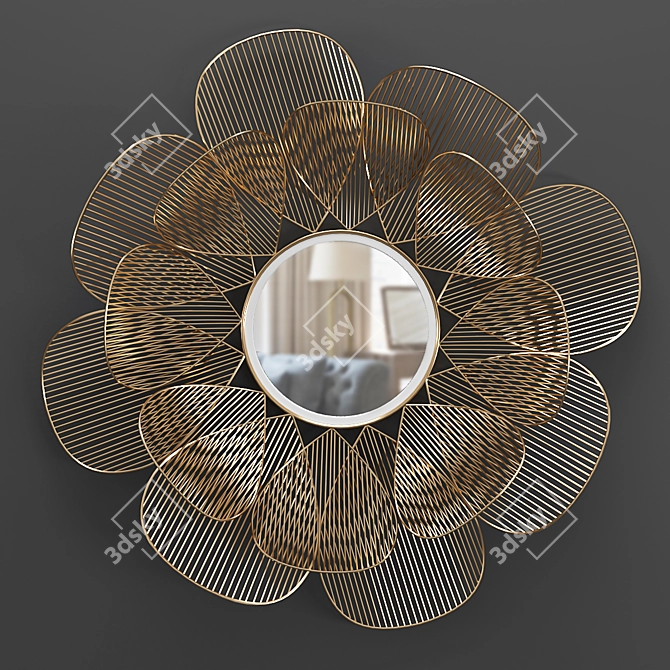 Petal-shaped Mirror: Dantone Home Fiona 3D model image 1