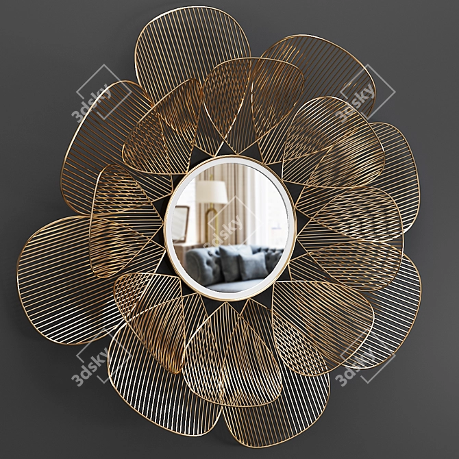 Petal-shaped Mirror: Dantone Home Fiona 3D model image 2