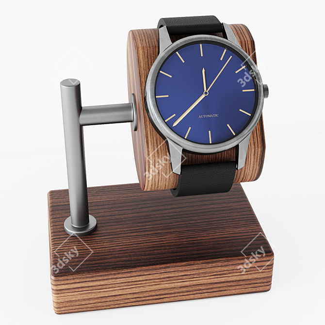 Sleek Stainless Steel Timepiece 3D model image 2