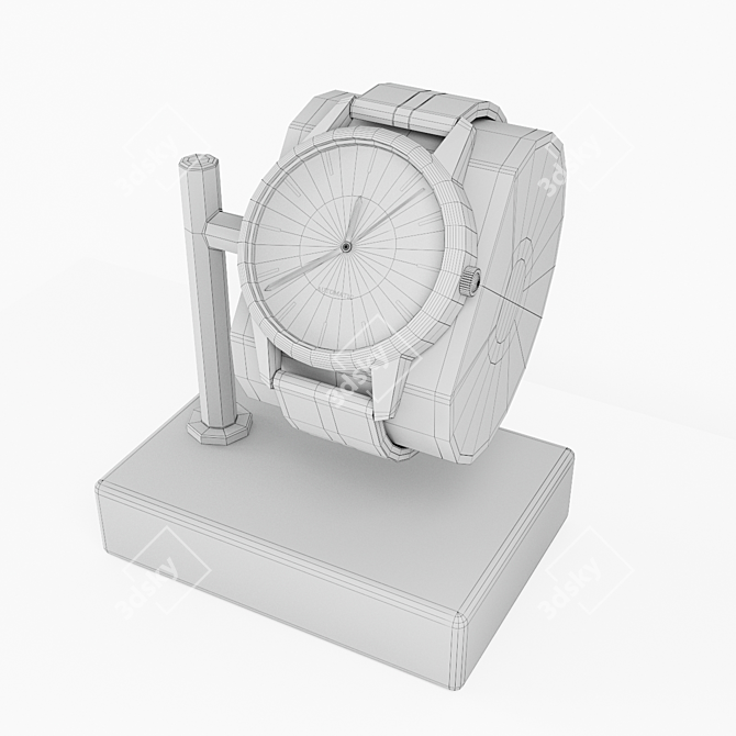 Sleek Stainless Steel Timepiece 3D model image 3