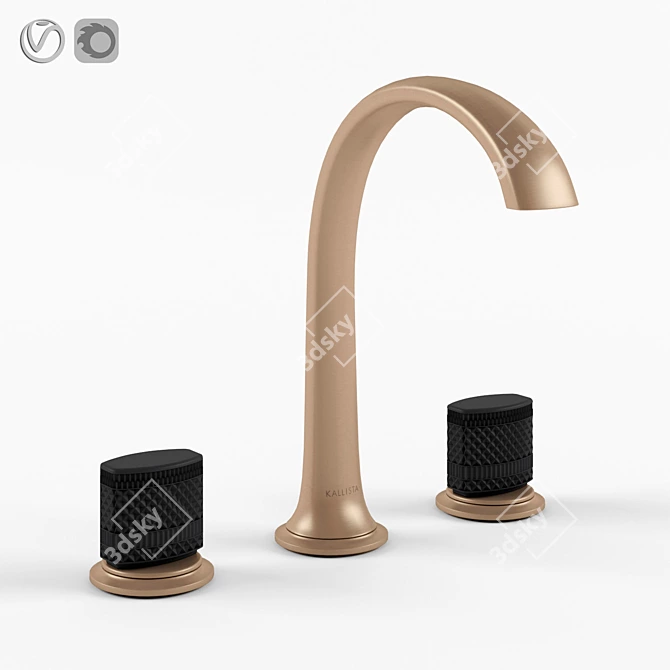 Elegant Script Sink Faucet 3D model image 1