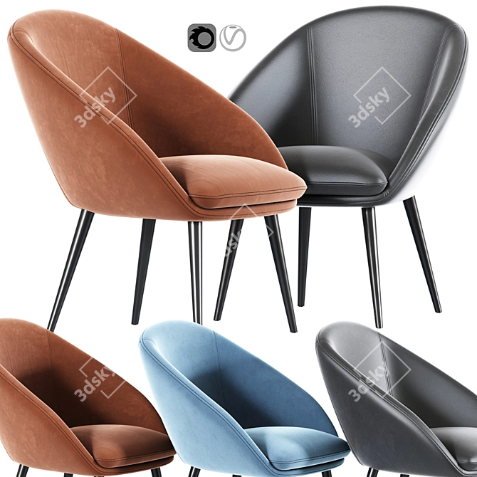 Contemporary Armchair 02 - ODM & OEM 3D model image 1